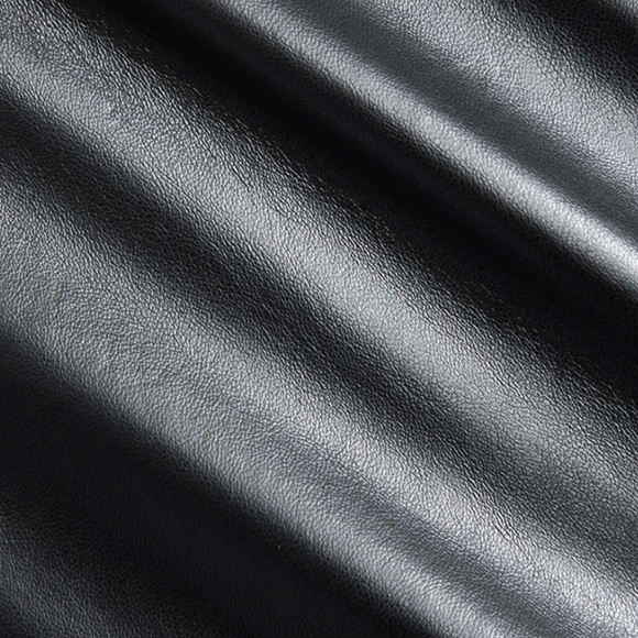 Plus Size Faux Leather Patchwork Long Sleeve Button Mini Dress - Picture 3 of 4